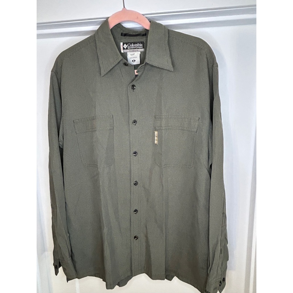 Columbia Sportswear Men's‎ Long Sleeve Button Up Shirt Plaid Green Size Medium